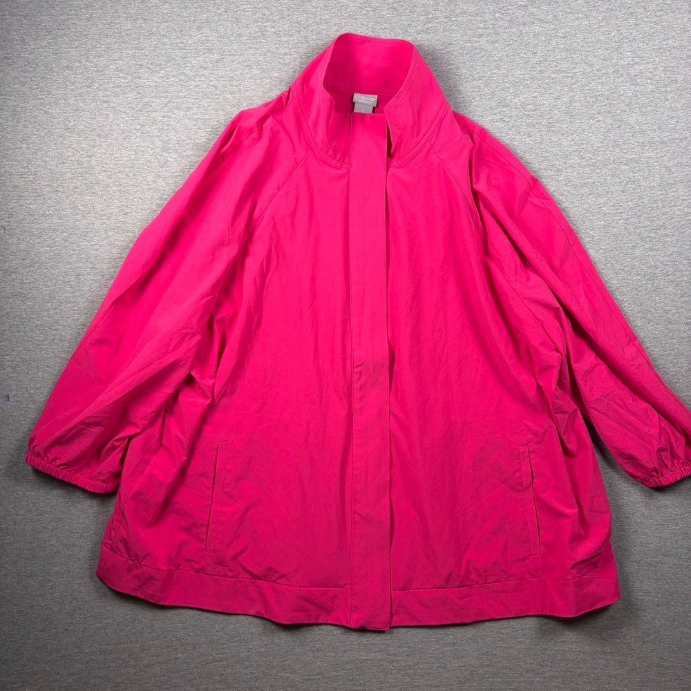 Chico's Zenergy Jacket Size 4 (20/22) Pink Lightweight Windbreaker Zip Front